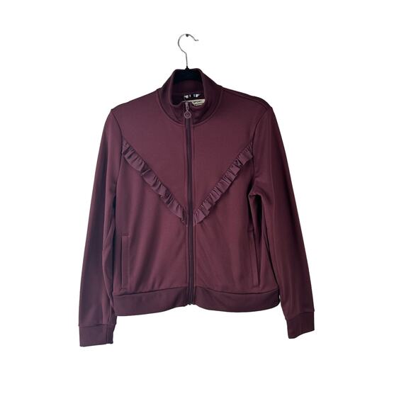 TORY BURCH Sport Tonal Ruffle-Trim Track Jacket - Large - Picture 3 of 8